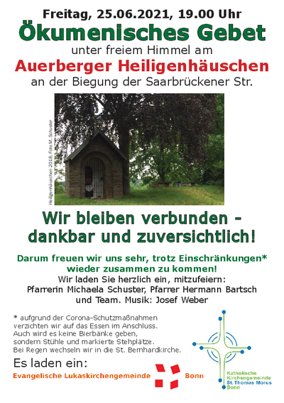 Einladung zum Ökumenischen Gebet am Heiligenhäuschen 2021