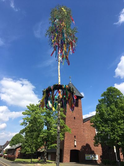 Maibaum Aufgestellter Maibaum vor der Bernhardkirche in Bonn Auerberg